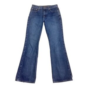 Vintage‎ Express Women's Jeans Extreme Flare Rigid Dark Wash Jeans 9/10 Long